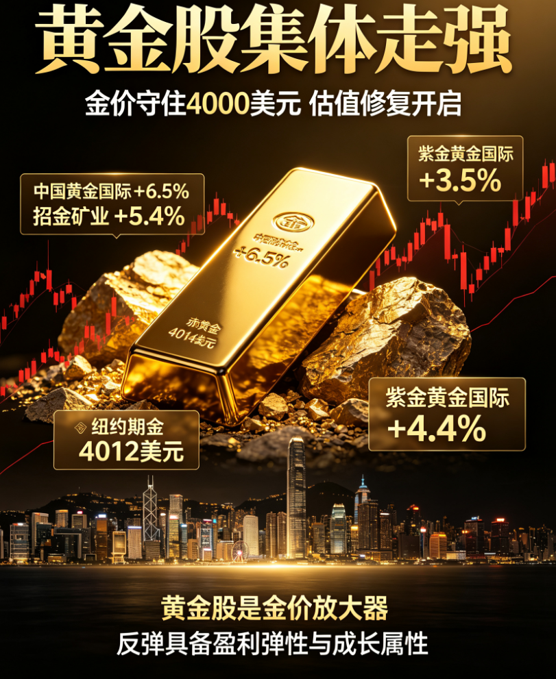 Gold stocks surge: Gold price holds $4000 level, valuation low opens rebound window